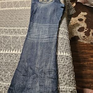 Rock Revival Blue Flare Jeans with Modern Style